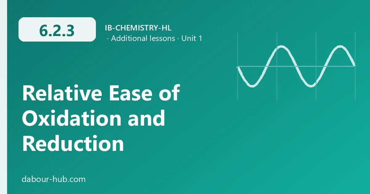6.2.3 Relative Ease of Oxidation and Reduction