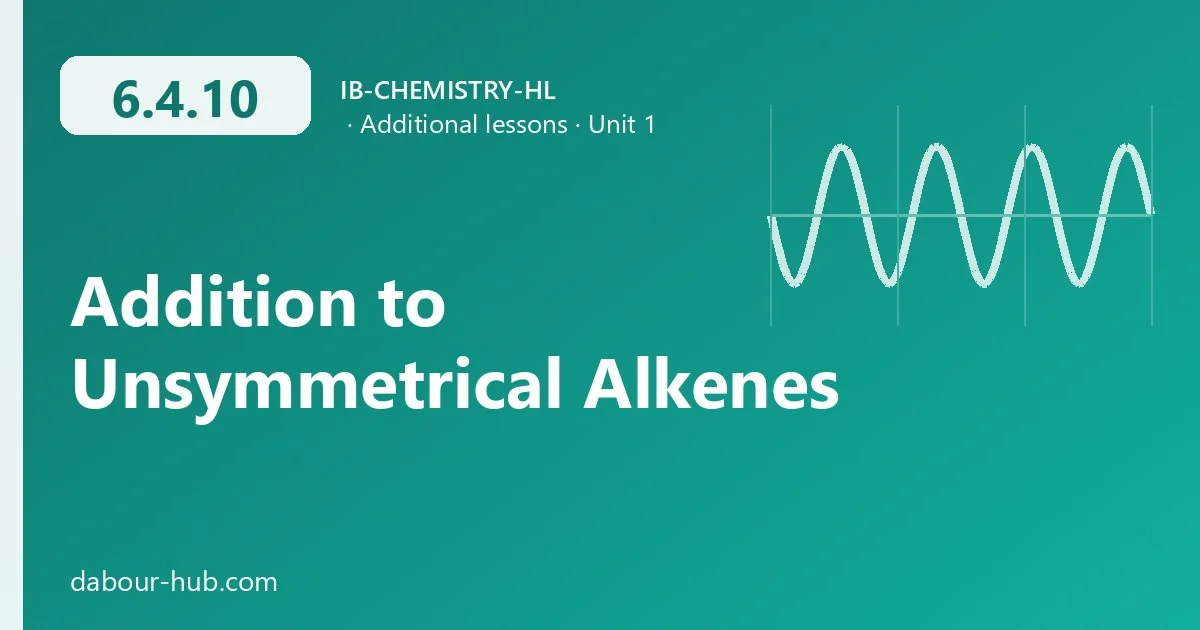 6.4.10 Addition to Unsymmetrical Alkenes