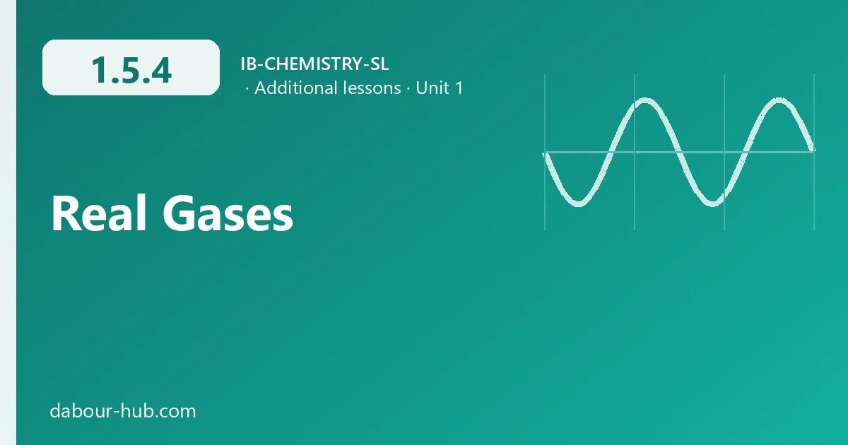 1.5.4 Real Gases
