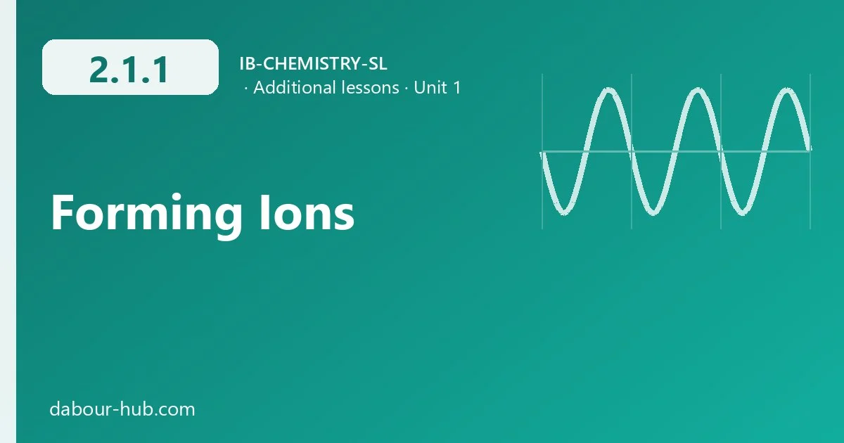 2.1.1 Forming Ions