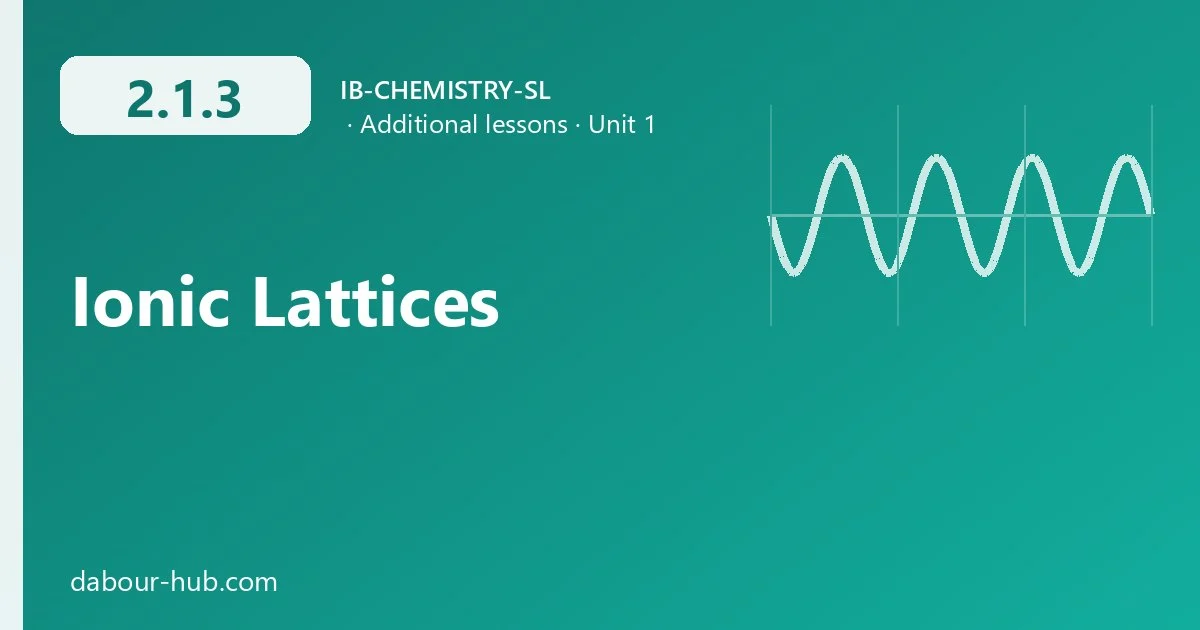 2.1.3 Ionic Lattices