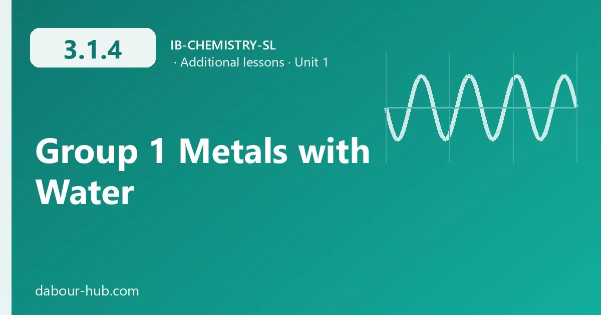 3.1.4 Group 1 Metals with Water