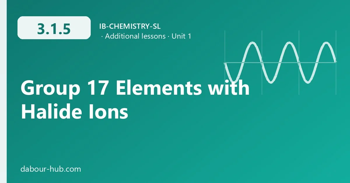 3.1.5 Group 17 Elements with Halide Ions