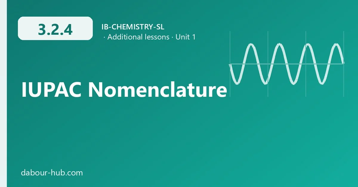 3.2.4 IUPAC Nomenclature