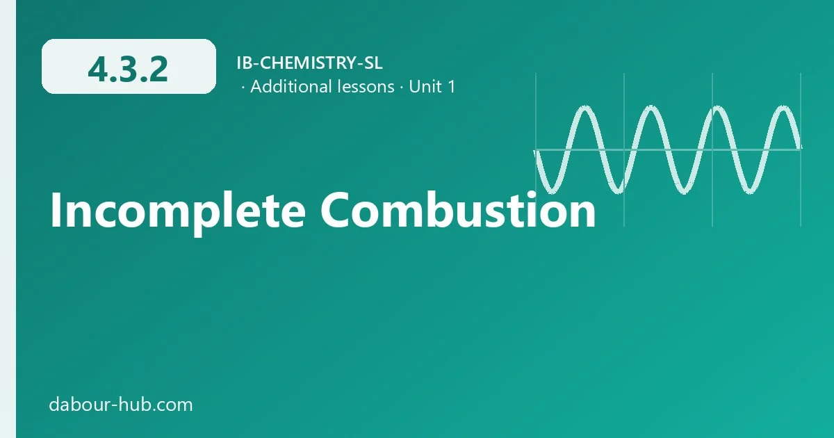 4.3.2 Incomplete Combustion