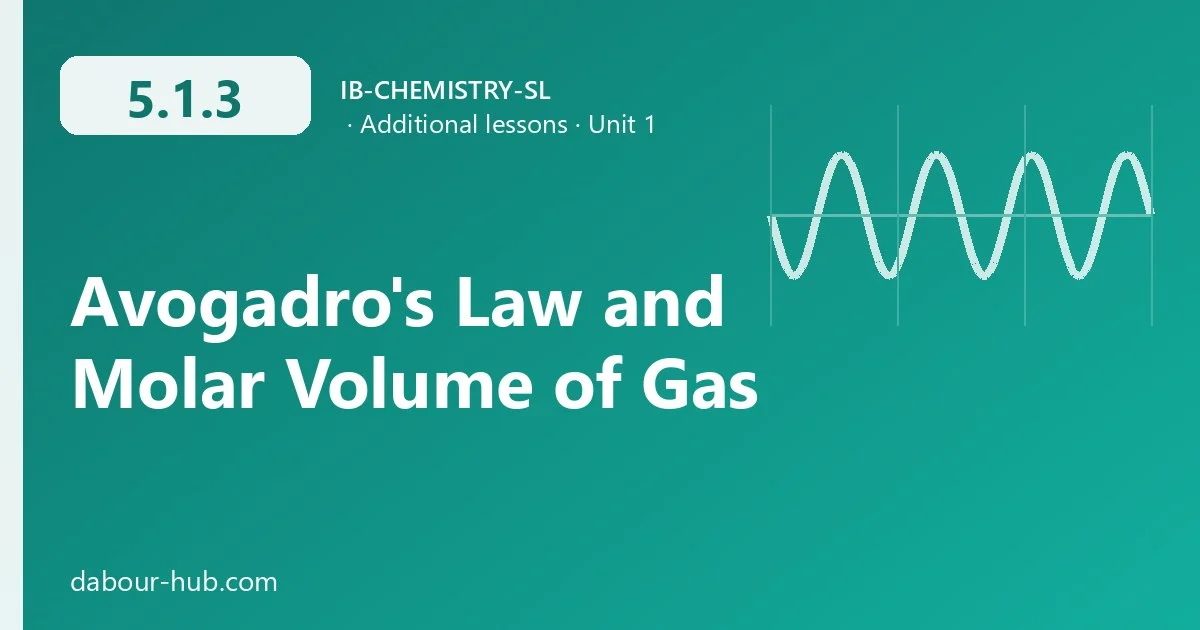 5.1.3 Avogadro's Law and Molar Volume of Gas