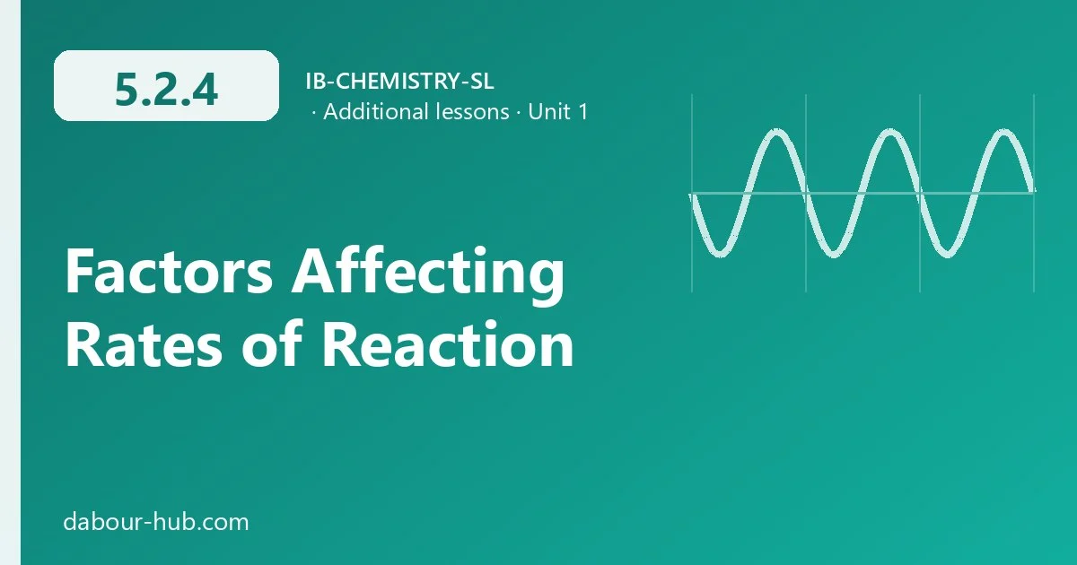 5.2.4 Factors Affecting Rates of Reaction