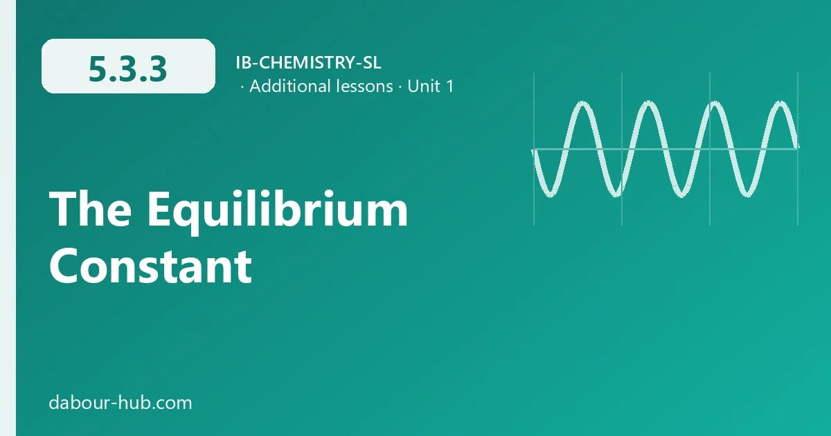 5.3.3 The Equilibrium Constant