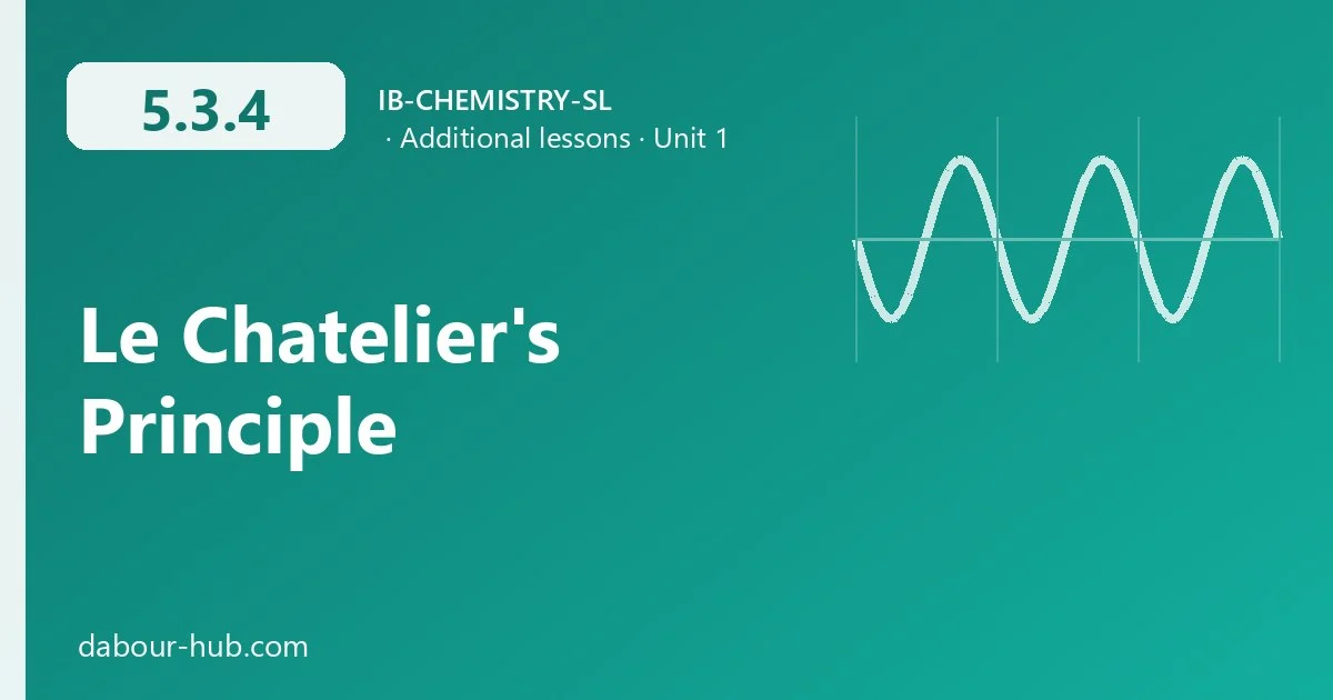5.3.4 Le Chatelier's Principle