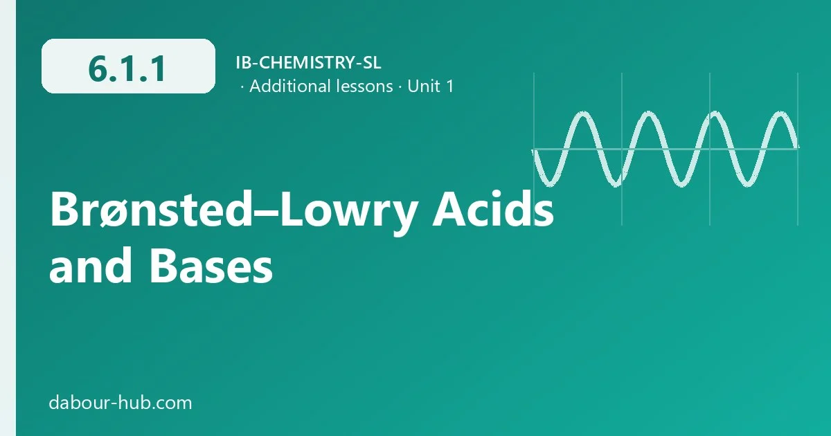 6.1.1 Brønsted–Lowry Acids and Bases