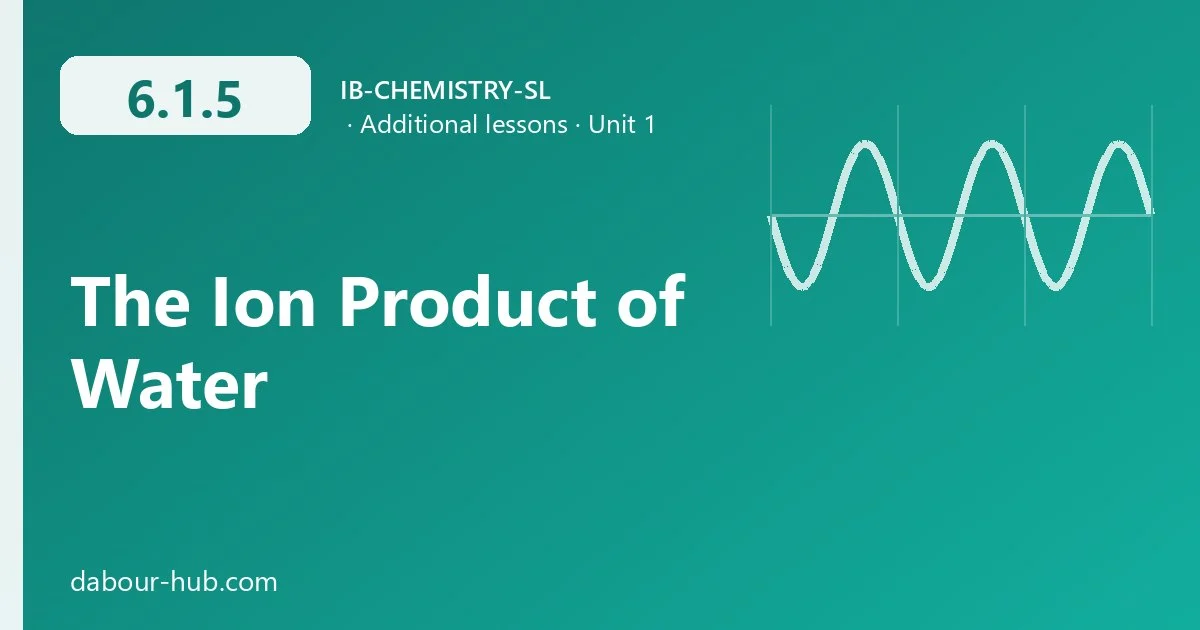6.1.5 The Ion Product of Water