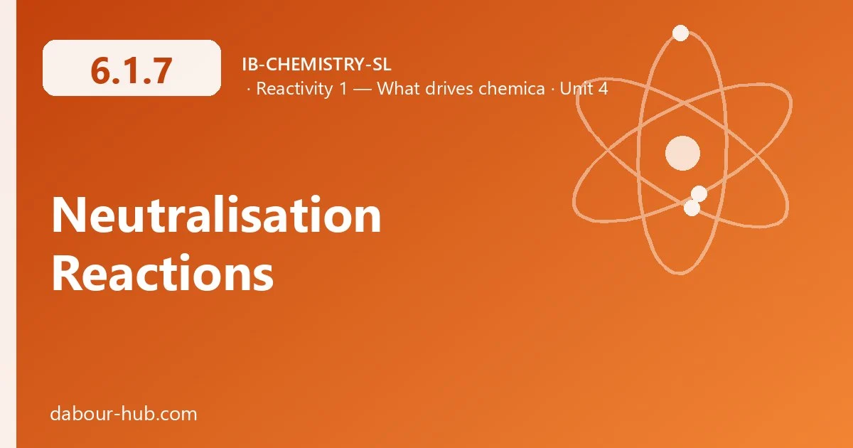 6.1.7 Neutralisation Reactions