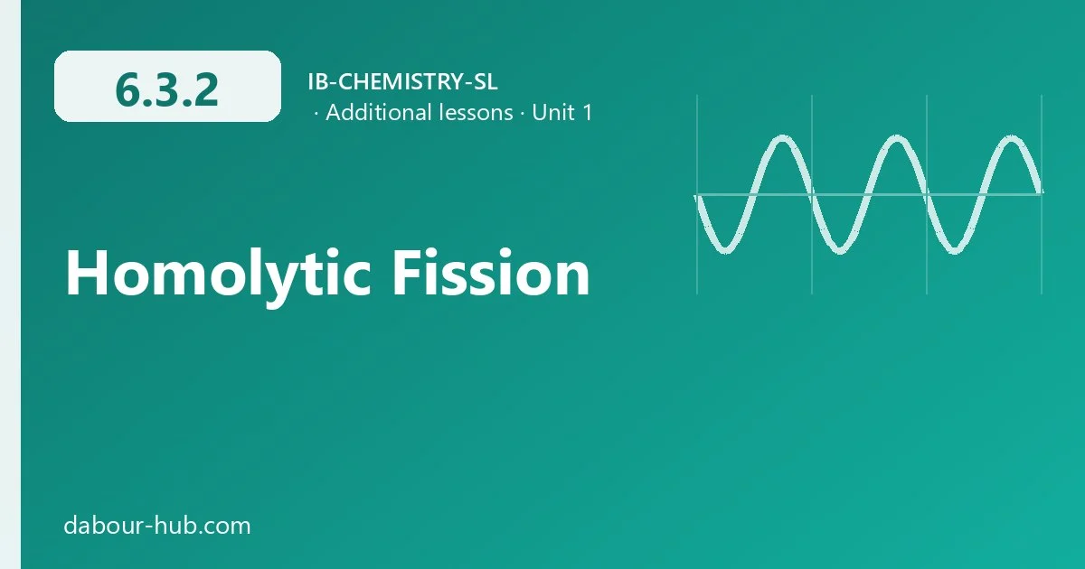 6.3.2 Homolytic Fission