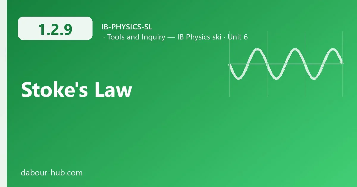 1.2.9 Stoke's Law