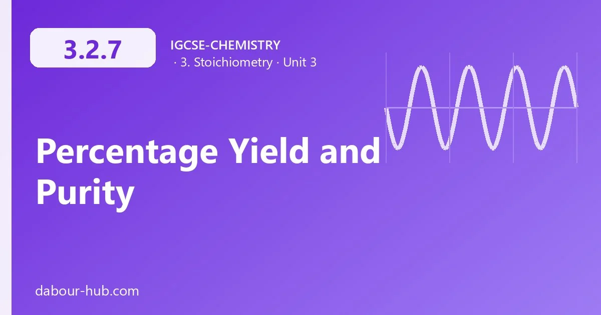 3.2.7 Percentage Yield and Purity