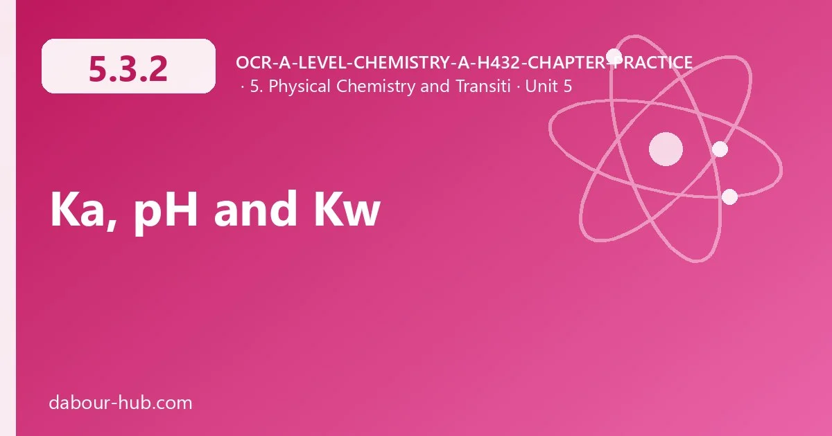 5.3.2 Ka, pH and Kw