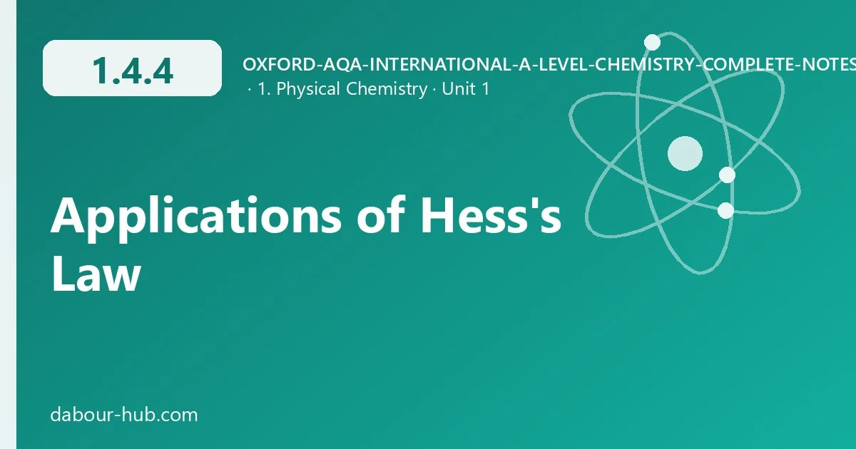 1.4.4 Applications of Hess's Law