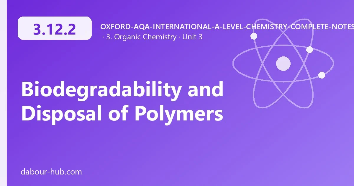 3.12.2 Biodegradability and Disposal of Polymers