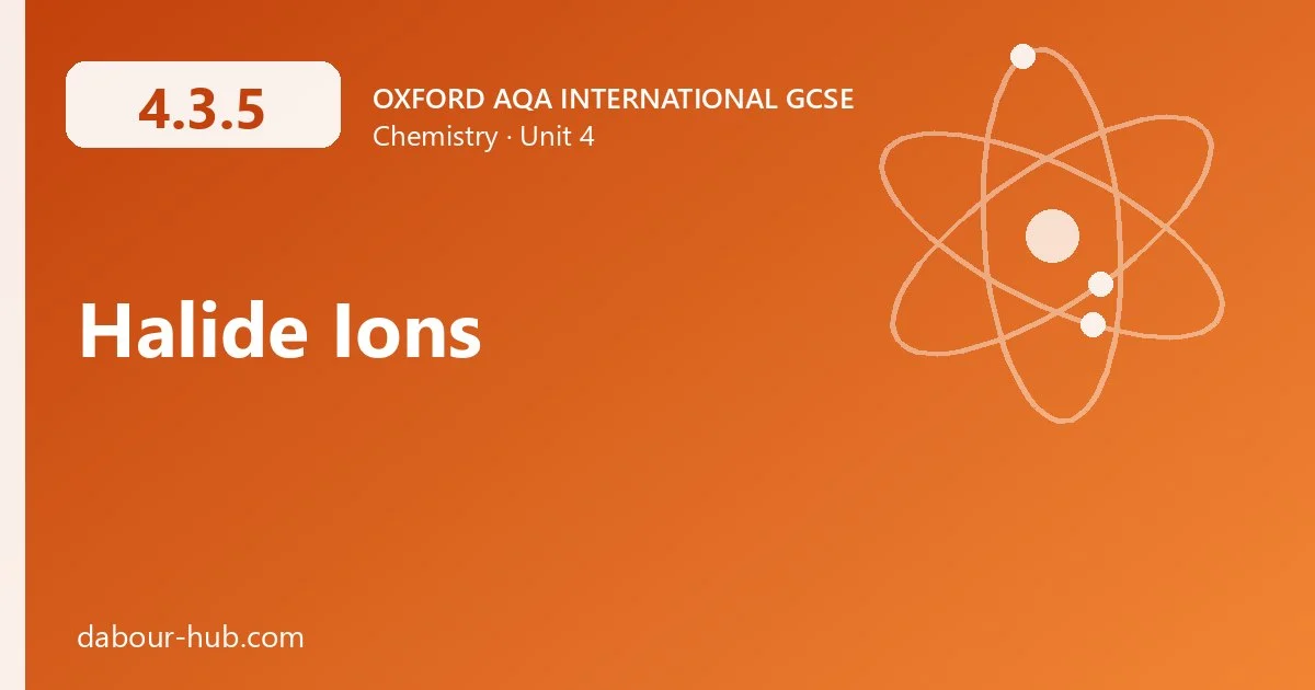 4.3.5 Halide Ions