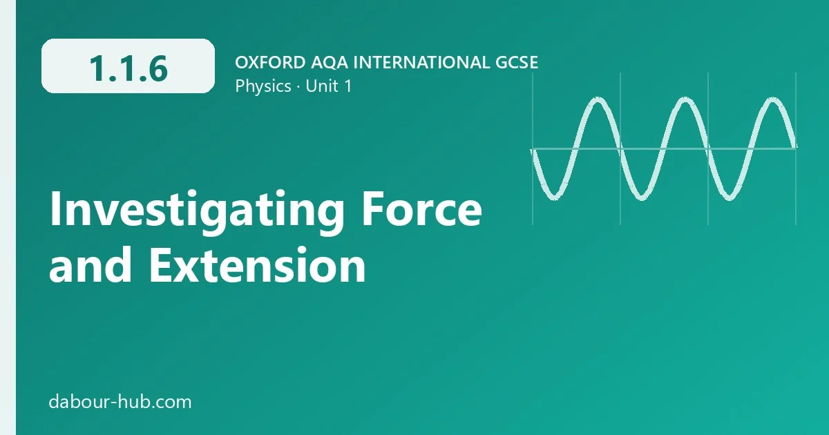 1.1.6 Investigating Force and Extension