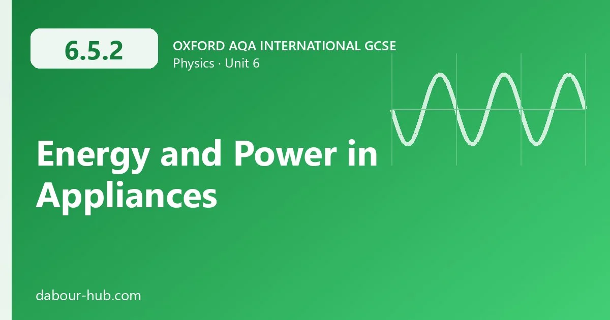 6.5.2 Energy and Power in Appliances