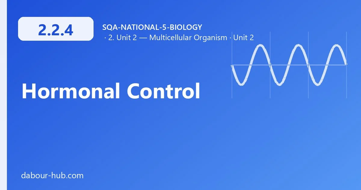 2.2.4 Hormonal Control