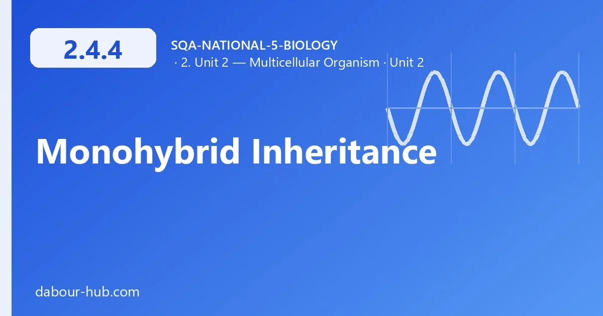 2.4.4 Monohybrid Inheritance