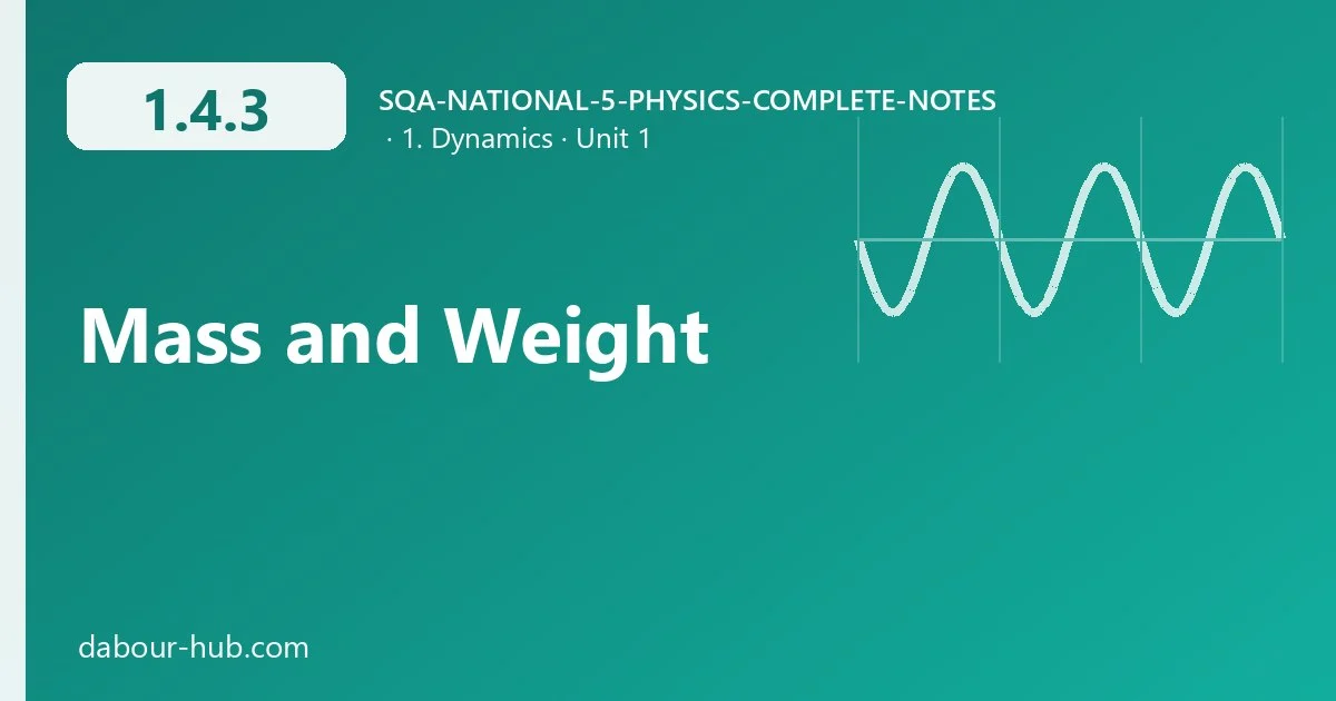 1.4.3 Mass and Weight