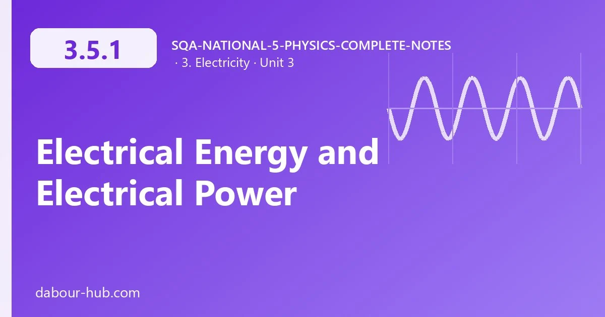 3.5.1 Electrical Energy and Electrical Power