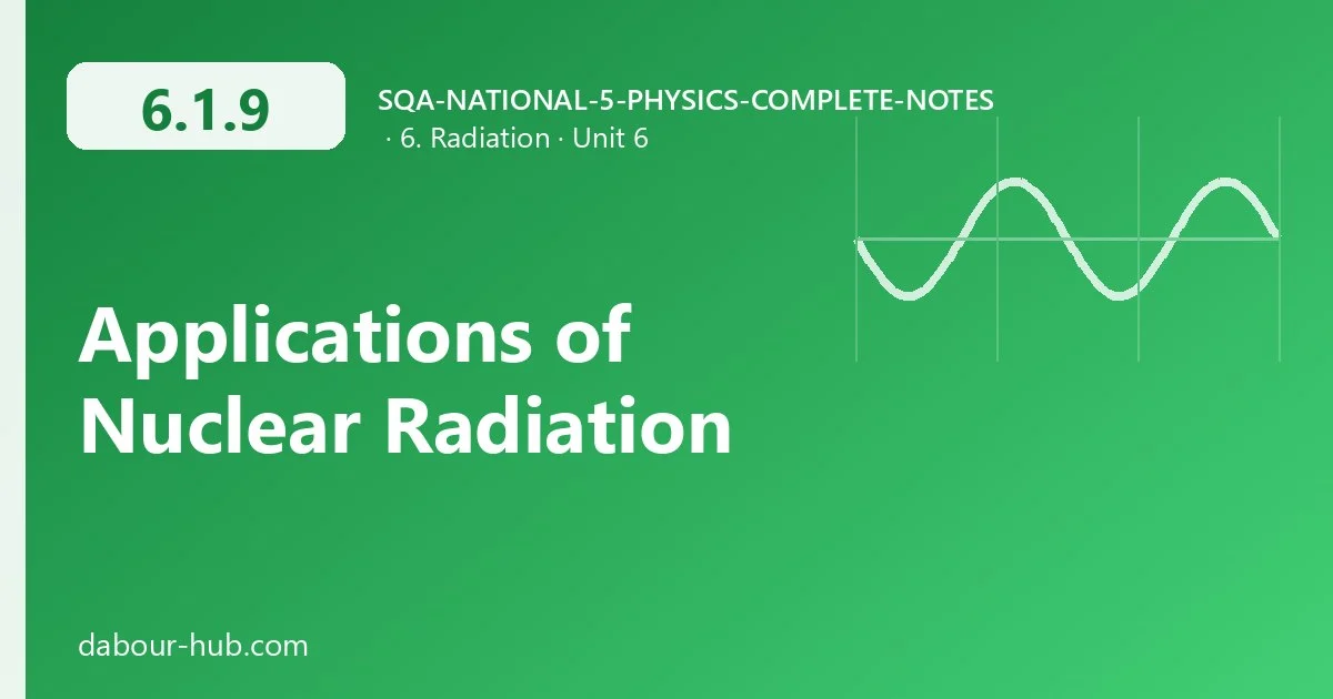 6.1.9 Applications of Nuclear Radiation