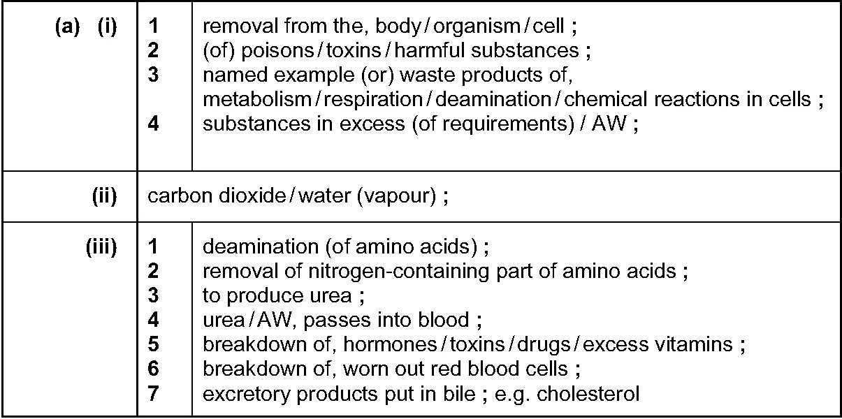 Answer to written question 2 (a)(i)