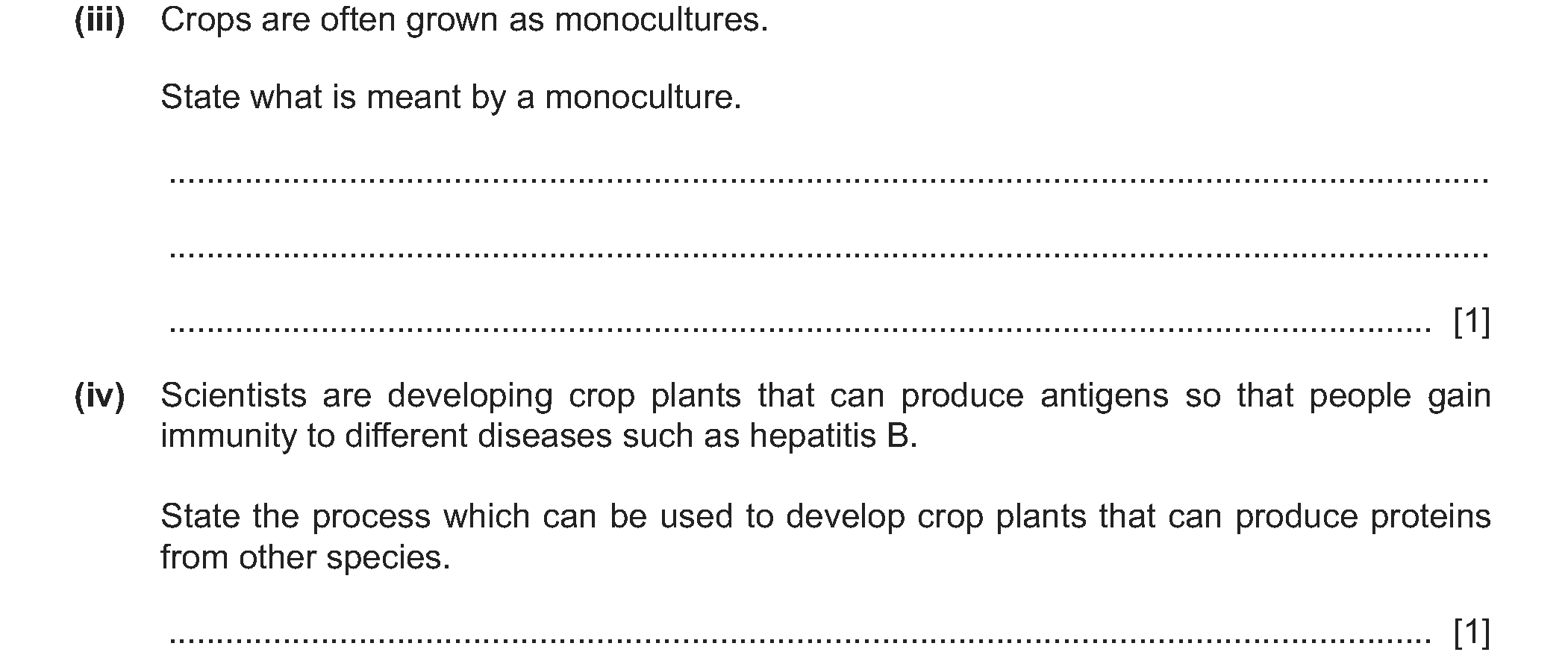 Checkpoint quiz written question 1