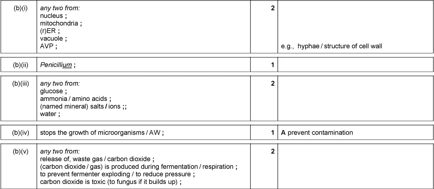 Answer to written question 1 (b)(v)