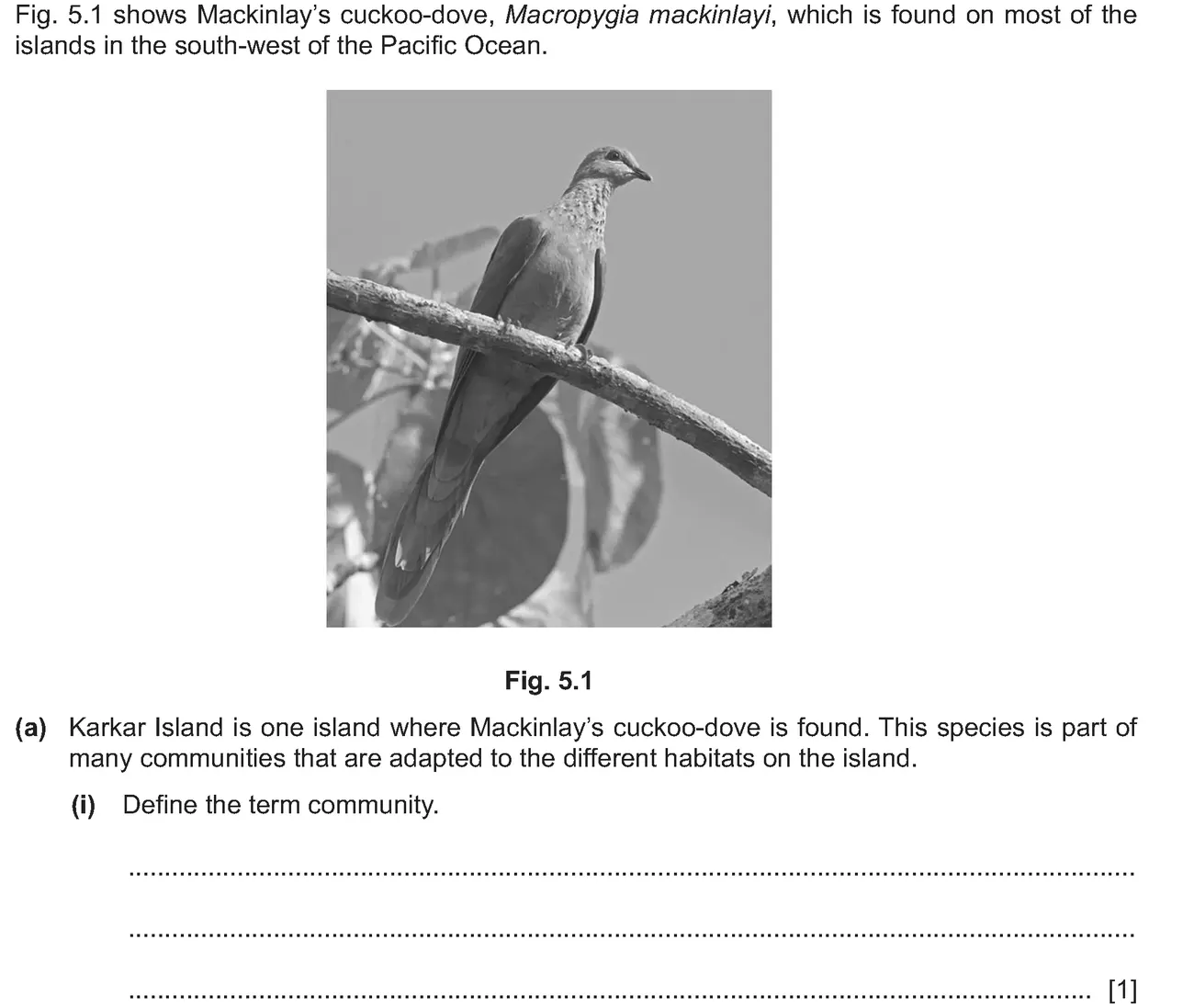 Checkpoint quiz written question 1 (a)(i)