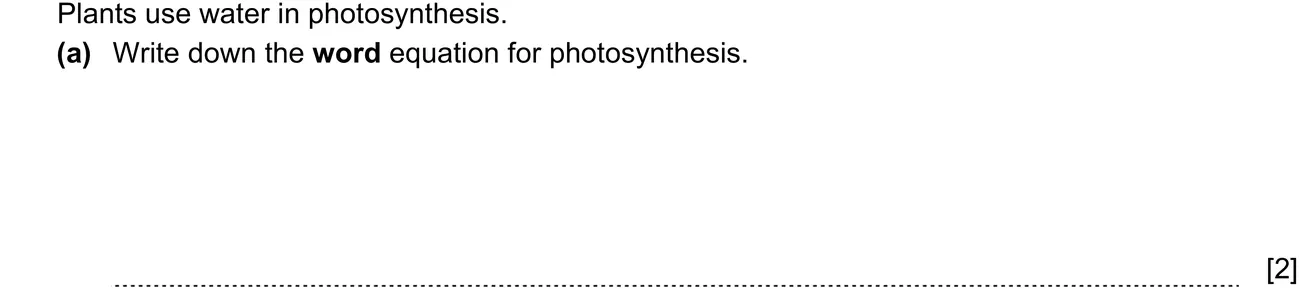 Checkpoint quiz written question 1 (a)
