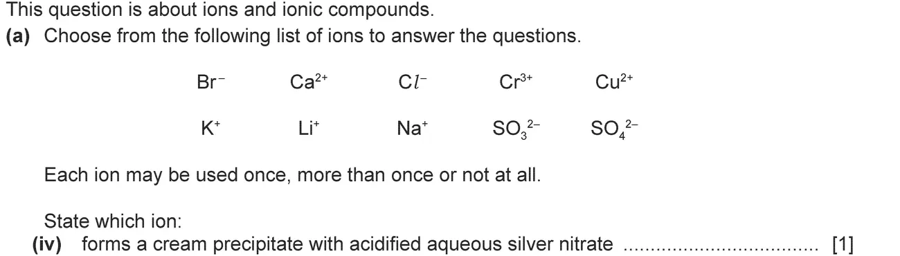 Checkpoint quiz written question 1 (a)(iv)