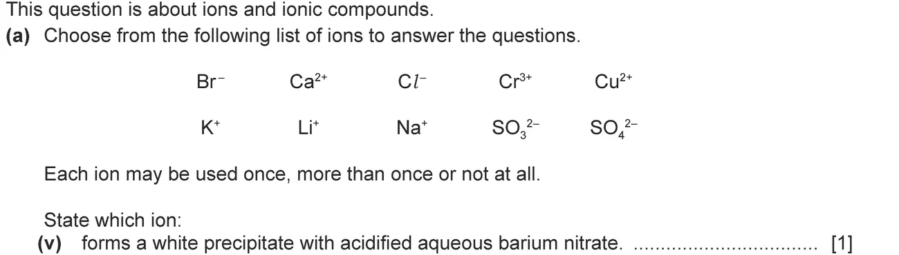Checkpoint quiz written question 1 (a)(v)