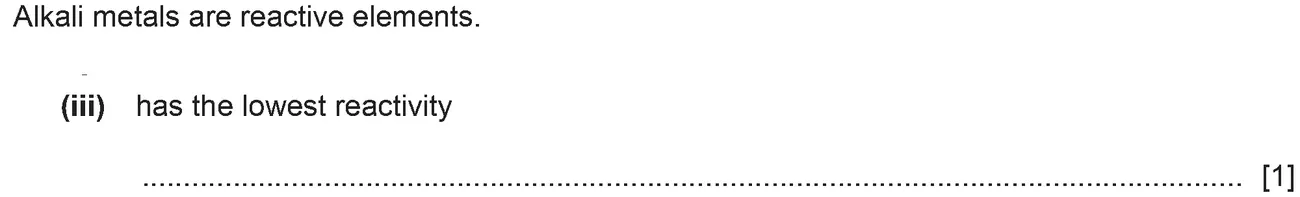 Checkpoint quiz written question 1 (c)(iii)