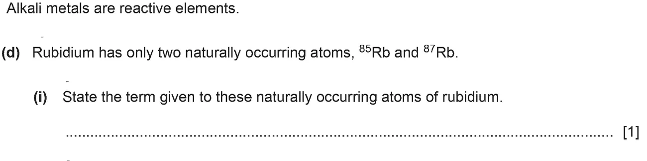 Checkpoint quiz written question 1 (d)(i)