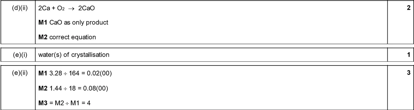 Answer to written question 3 (d)(ii)