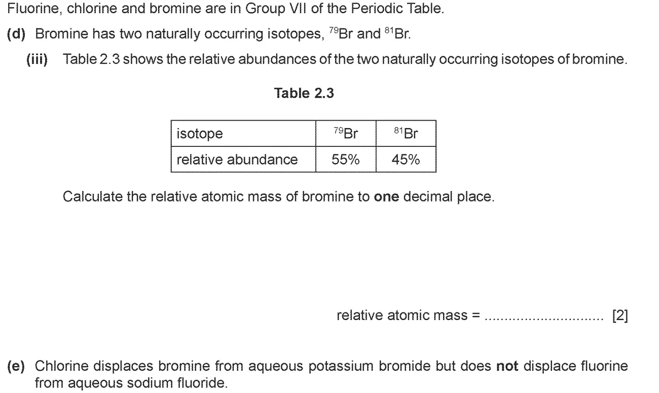Checkpoint quiz written question 2 (d)(iii)