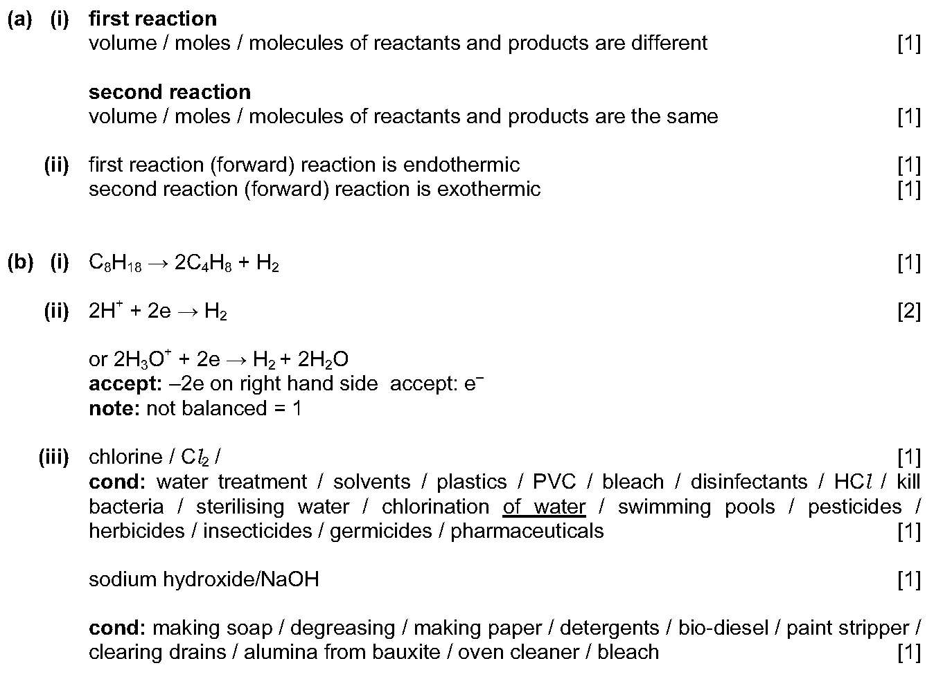 Answer to written question 1 (b)(i)
