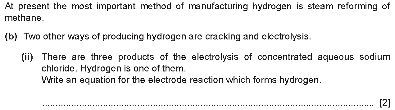 Checkpoint quiz written question 1 (b)(ii)