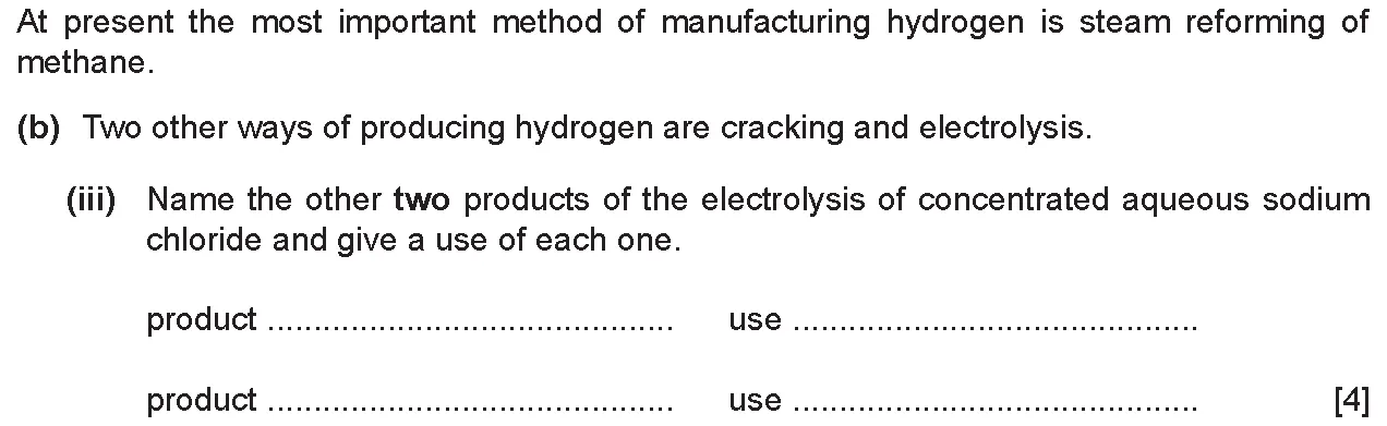 Checkpoint quiz written question 1 (b)(iii)