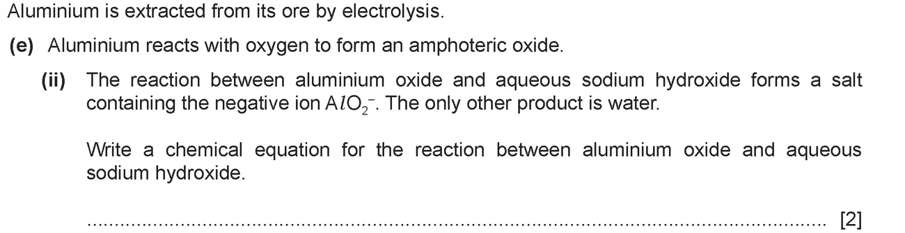 Checkpoint quiz written question 8 (e)(ii)