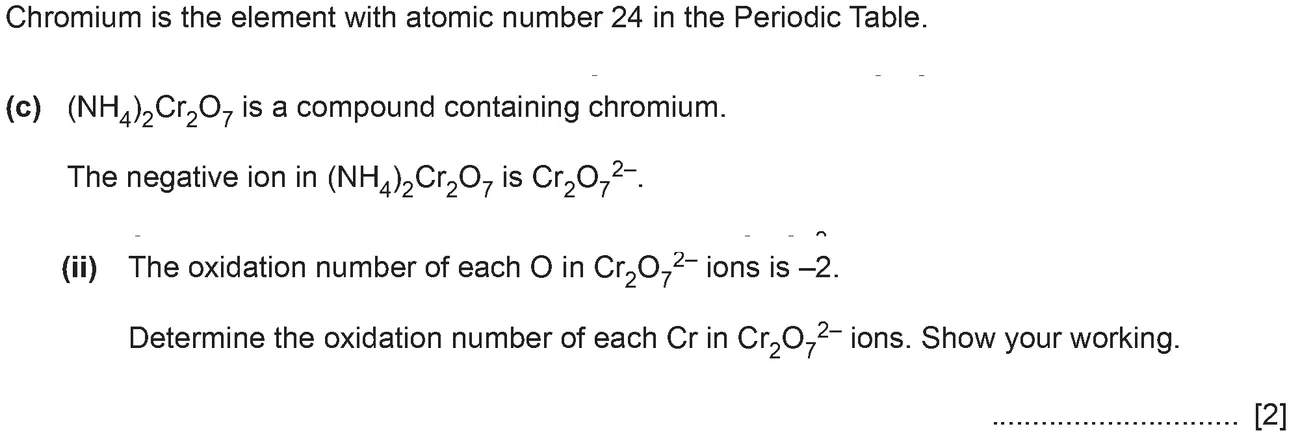 Checkpoint quiz written question 7 (c)(ii)