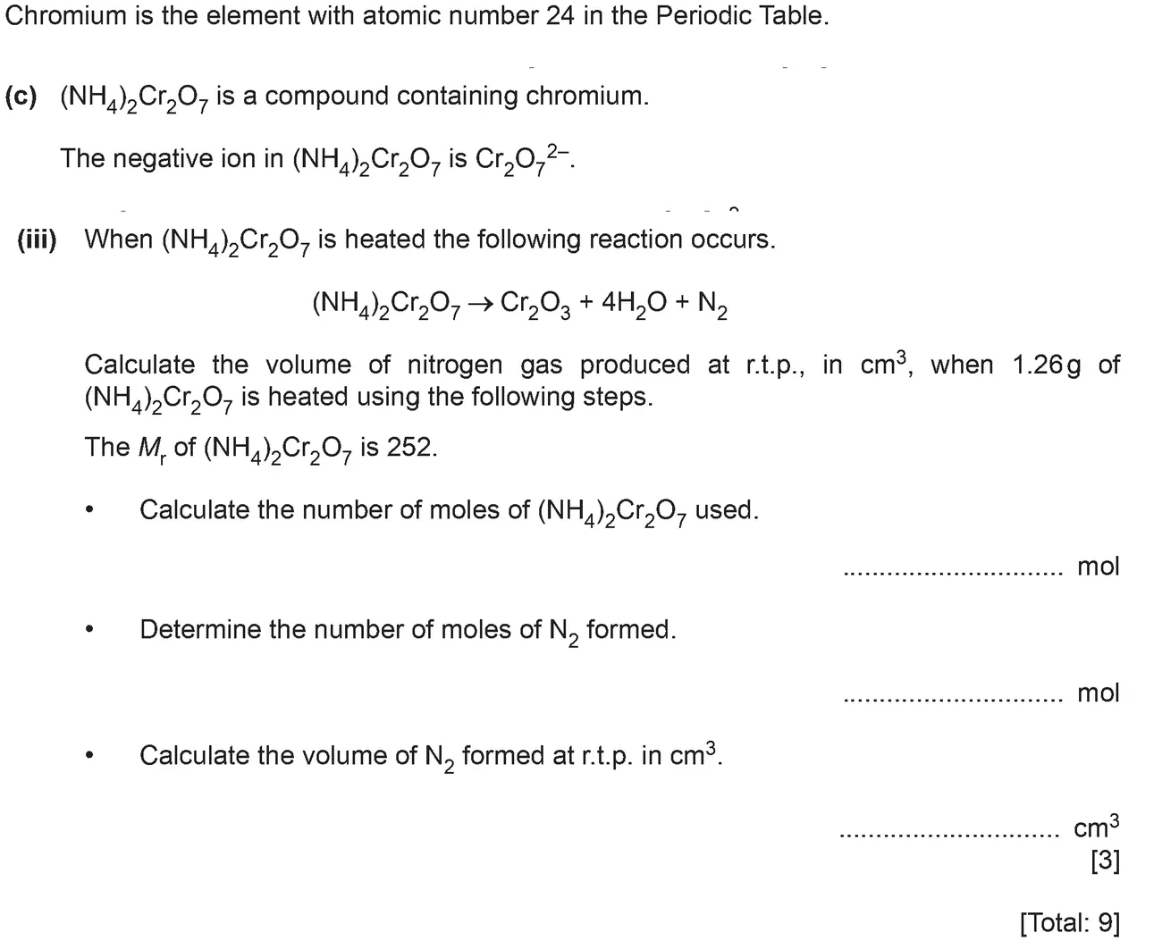 Checkpoint quiz written question 7 (c)(iii)