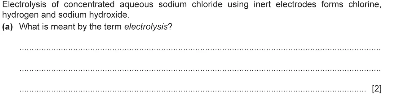 Checkpoint quiz written question 1 (a)