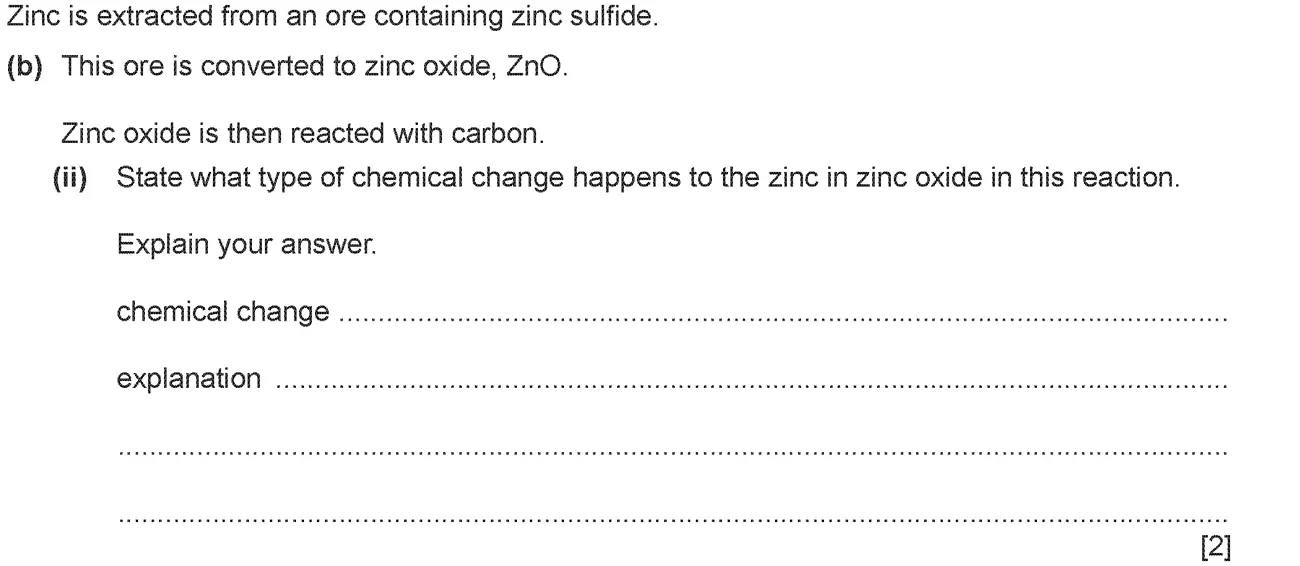 Checkpoint quiz written question 5 (b)(ii)
