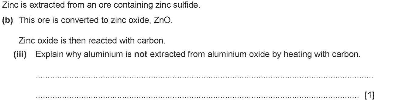 Checkpoint quiz written question 5 (b)(iii)